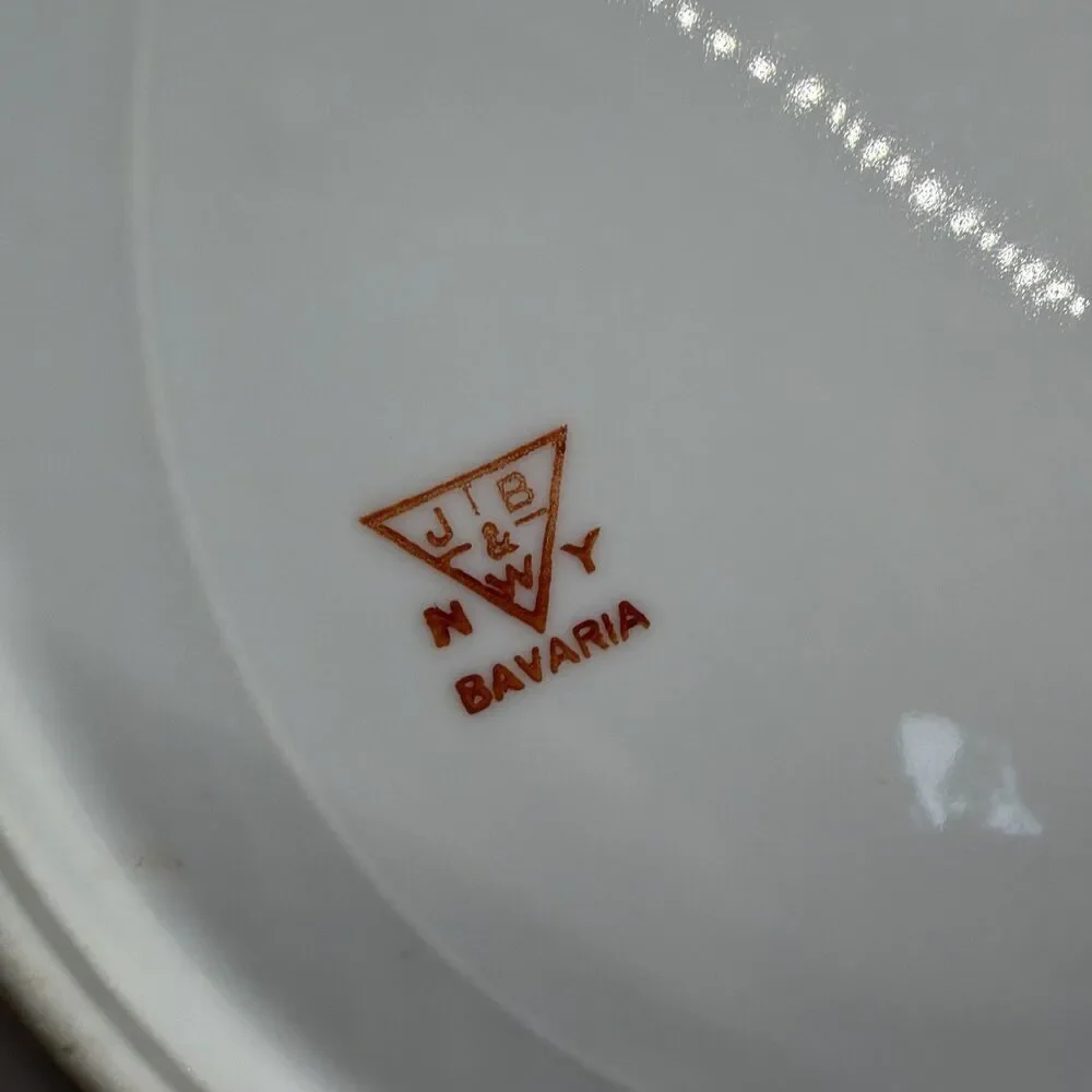Vintage Bavaria Floral Porcelain Decorative Serving Plate With Handles